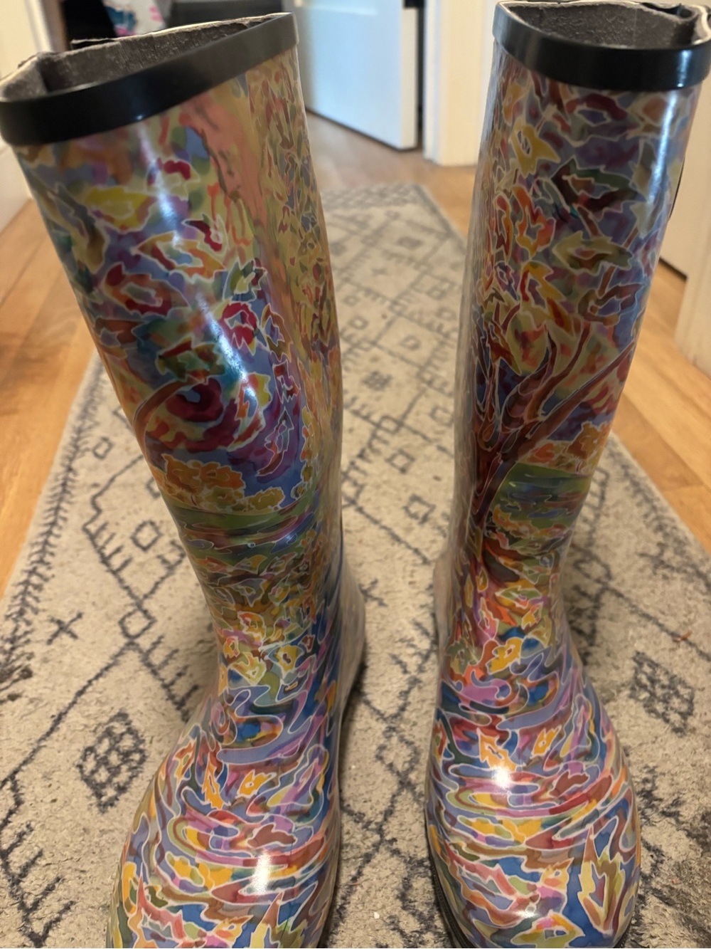 Nordstrom Rack Multicolor Swirl Rain Boots